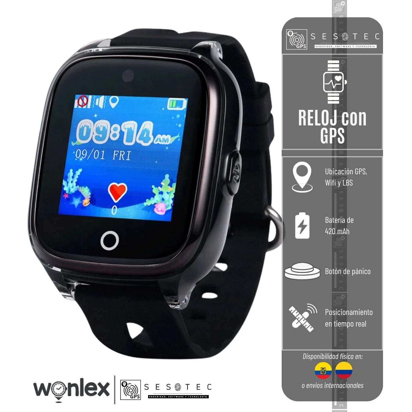 Reloj de seguridad con GPS KT06 para niños, pulsera con tarjeta
